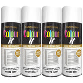 4X Paint Factory White Matt Spray Paint 400ml Spray Paint